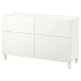 BESTÅ storage combination w doors/drawers, white/Lappviken/Stubbarp white, 120x42x74 cm