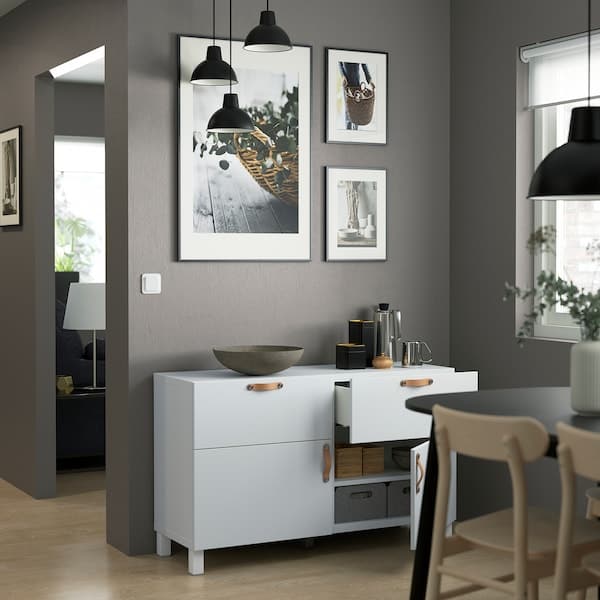 Ikea BESTÅ - Storage combination w doors/drawers, white/Lappviken/Stubbarp white, 120x42x74 cm