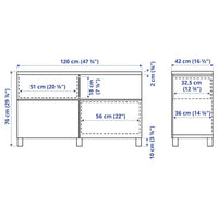 BESTÅ - Storage combination w doors/drawers, white/Lappviken/Stubbarp white, 120x42x76 cm - best price from Maltashopper.com 09440453