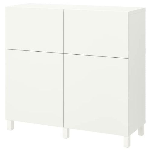 BESTÅ - Storage combination w doors/drawers, white/Lappviken/Stubbarp white, 120x42x112 cm