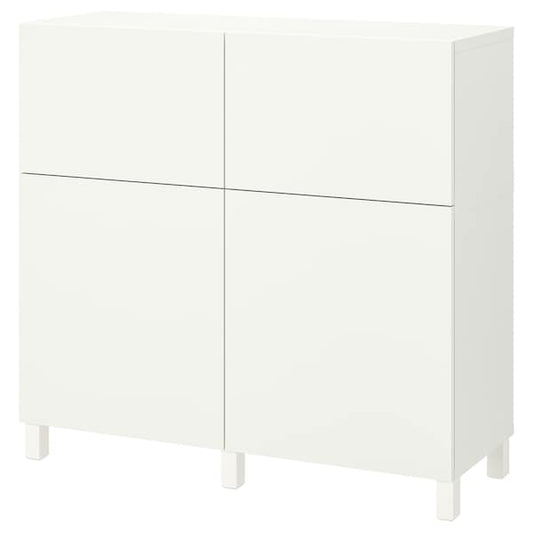 BESTÅ - Storage combination w doors/drawers, white/Lappviken/Stubbarp white, 120x42x112 cm - best price from Maltashopper.com 09481844