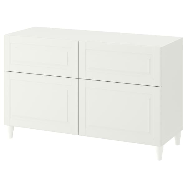 BESTÅ - Storage combination w doors/drawers, white/Smeviken/Kabbarp white, 120x42x74 cm - best price from Maltashopper.com 59412612