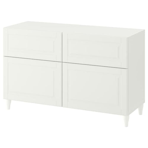 BESTÅ - Storage combination w doors/drawers, white/Smeviken/Kabbarp white, 120x42x74 cm