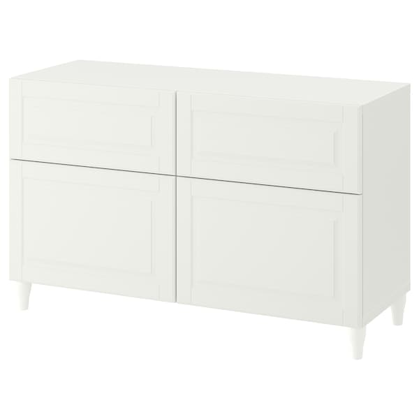 BESTÅ - Storage combination w doors/drawers, white/Smeviken/Kabbarp white, 120x42x74 cm - best price from Maltashopper.com 59384893