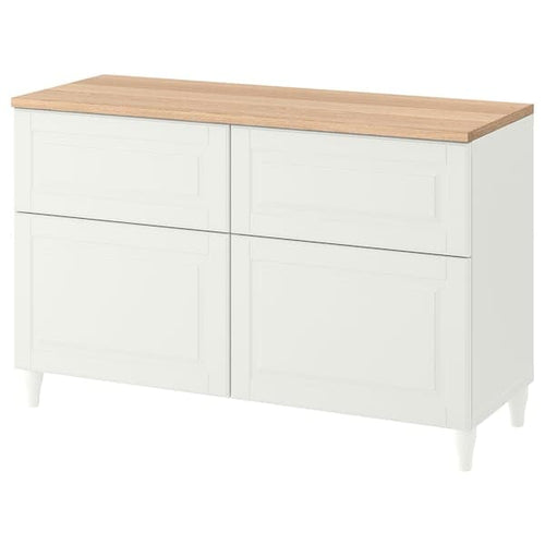 BESTÅ - Storage combination w doors/drawers, white/Smeviken/Kabbarp white, 120x42x76 cm