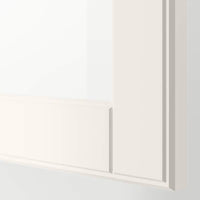 BESTÅ - Storage combination w doors/drawers, white Smeviken/Ostvik/Kabbarp white clear glass, 120x42x213 cm - best price from Maltashopper.com 79412507
