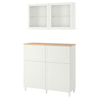 BESTÅ - Storage combination w doors/drawers, white Smeviken/Ostvik/Kabbarp white clear glass, 120x42x240 cm - best price from Maltashopper.com 29412802