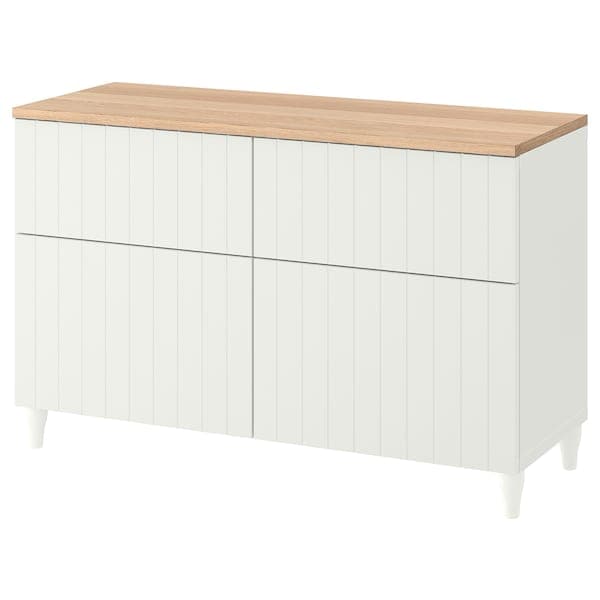 BESTÅ - Storage combination w doors/drawers, white/Sutterviken/Kabbarp white, 120x42x76 cm - best price from Maltashopper.com 29412760