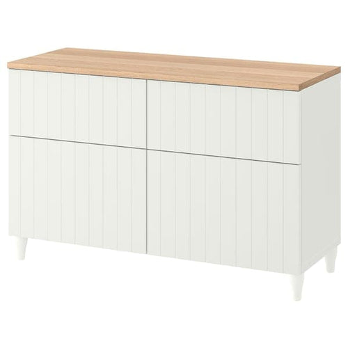 BESTÅ - Storage combination w doors/drawers, white/Sutterviken/Kabbarp white, 120x42x76 cm