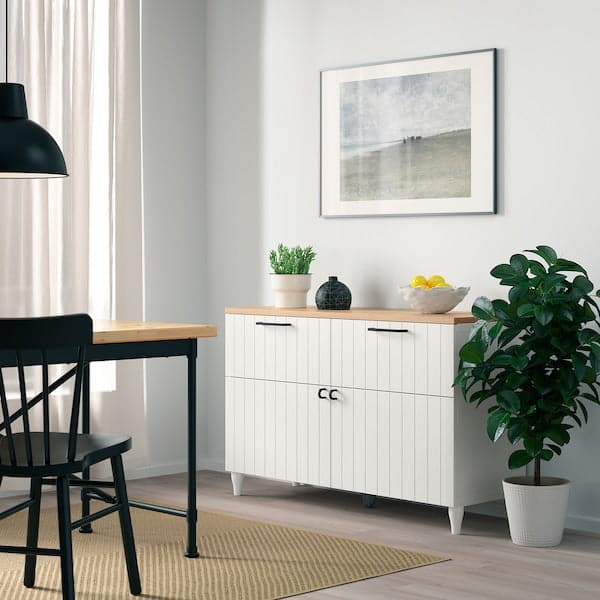 BESTÅ - Storage combination w doors/drawers, white/Sutterviken/Kabbarp white, 120x42x76 cm - best price from Maltashopper.com 59387684