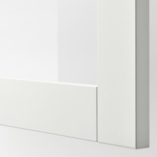 BESTÅ - Storage combination w doors/drawers, white/Sutterviken/Kabbarp white clear glass, 120x42x213 cm - best price from Maltashopper.com 59412513