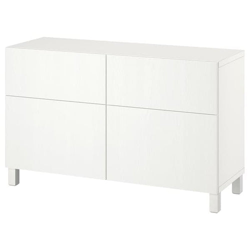 BESTÅ storage combination w doors/drawers, white/Timmerviken/Stubbarp white, 51x74x32 cm