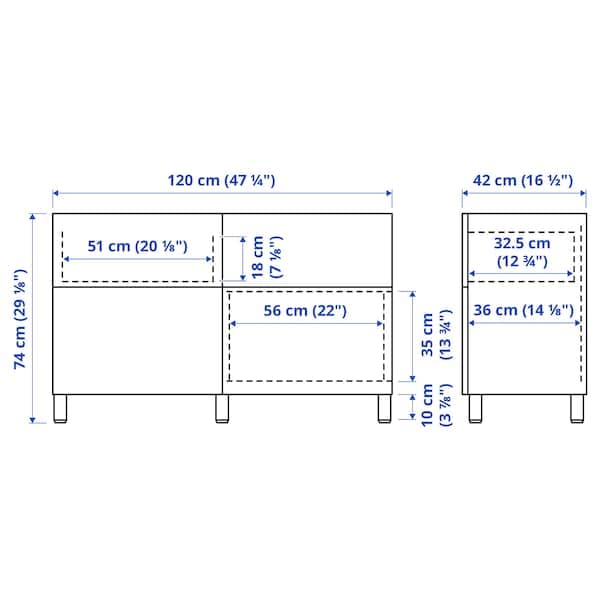 BESTÅ - Storage combination w doors/drawers, white/Västerviken/Stubbarp white, 120x42x74 cm - best price from Maltashopper.com 39440244