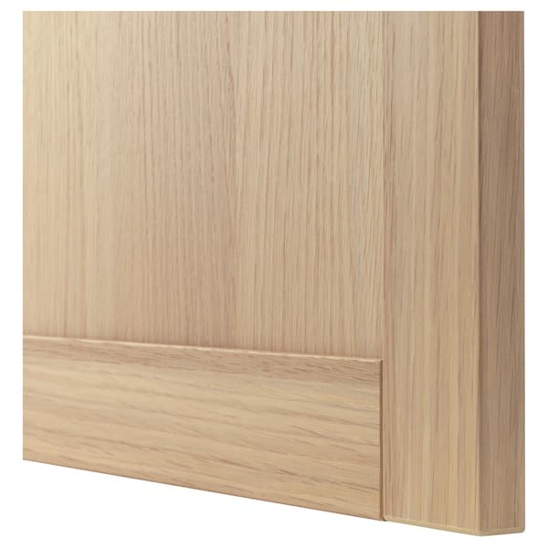 BESTÅ - Combination + doors/drawers, oak effect with white stain/Hanviken/Stubbarp white oak effect glass, 120x42x213 cm - best price from Maltashopper.com 29421547