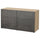 BESTÅ storage combination w doors/drawers, white stained oak effect Kallviken/dark grey concrete effect, 120x65x42 cm