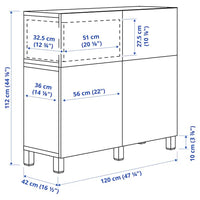 BESTÅ - Storage combination w doors/drawers, dark grey/Lappviken/Stubbarp dark grey, 120x42x112 cm