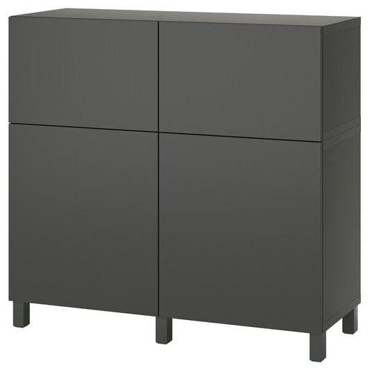 Ikea BESTÅ - Storage combination w doors/drawers, dark grey/Lappviken/Stubbarp dark grey, 120x42x112 cm