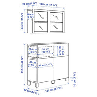 BESTÅ - Storage combination w doors/drawers, 120x42x213 cm - best price from Maltashopper.com 79508128