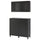BESTÅ storage combination w doors/drawers, black-brown/Hanviken/Stubbarp black-brown clear glass, 120x42x213 cm