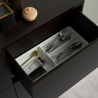 BESTÅ Combination + doors / drawers, black-brown / Hjortviken / Ösarp brown,120x42x74 cm - best price from Maltashopper.com 59421536