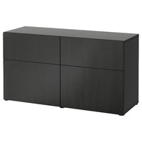 BESTÅ - Storage combination w doors/drawers, black-brown/Lappviken black-brown, 120x42x65 cm - best price from Maltashopper.com 59324615
