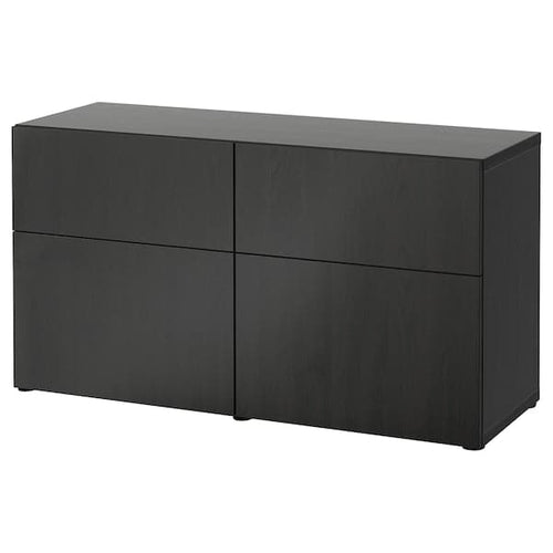 BESTÅ - Storage combination w doors/drawers, black-brown/Lappviken black-brown, 120x42x65 cm