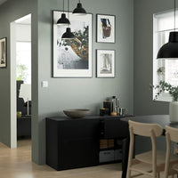 BESTÅ - Storage combination w doors/drawers, black-brown/Lappviken black-brown, 120x42x65 cm - best price from Maltashopper.com 59324615