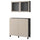 BESTÅ storage combination w doors/drawers, black-brown Lappviken/Stubbarp/light grey-beige clear glass, 120x42x213 cm