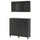 BESTÅ storage combination w doors/drawers, black-brown/Lappviken/Stubbarp black-brown clear glass, 120x42x213 cm