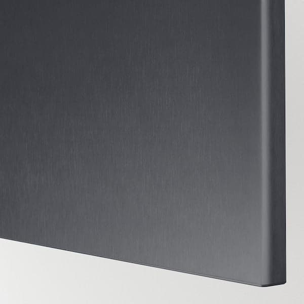 Ikea BESTÅ - Storage combination w doors/drawers, black-brown/Riksviken/Stubbarp brushed dark pewter effect, 120x42x74 cm
