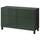 BESTÅ storage combination w doors/drawers, black-brown Selsviken/Stubbarp/high-gloss dark olive-green, 120x42x74 cm
