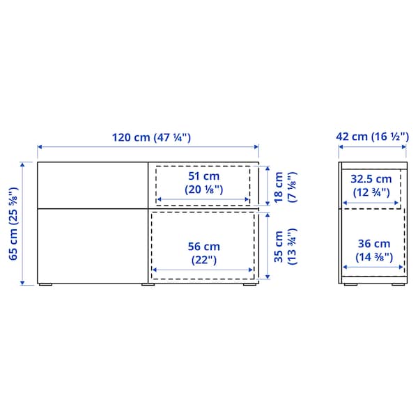 BESTÅ - Storage combination w doors/drawers, 120x42x74 cm - best price from Maltashopper.com 59508049