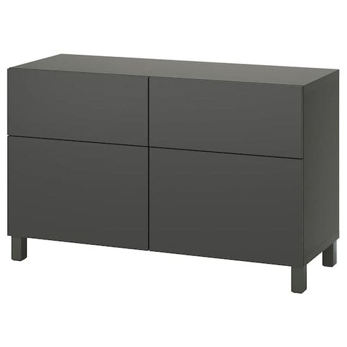 BESTÅ - Storage combination w doors/drawers, dark grey/Lappviken/Stubbarp dark grey, 120x42x74 cm