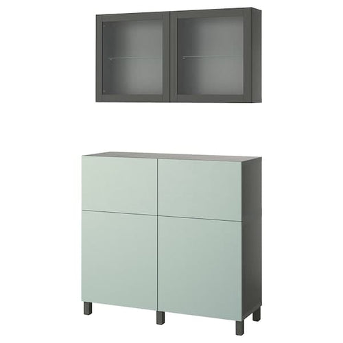BESTÅ - Storage combination w doors/drawers, 120x42x213 cm