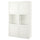 BESTÅ - BESTÅ Storage combination w glass doors, white Hanviken/Sindvik white clear glass, 120x42x193 cm