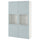 BESTÅ storage combination w glass doors, white Selsviken/high-gloss light grey-blue, 120x193x42 cm