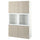 BESTÅ storage combination w glass doors, white/Selsviken high-gloss/beige clear glass, 120x42x193 cm