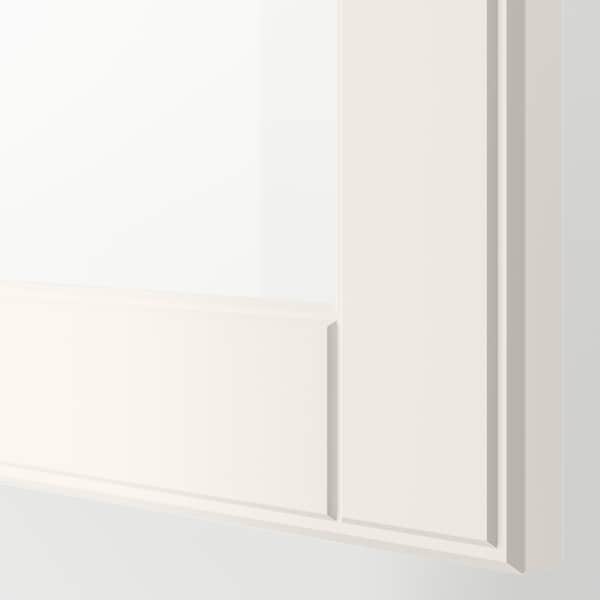 Ikea BESTÅ - Storage combination w glass doors, white Smeviken/Ostvik white clear glass, 120x42x202 cm