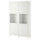 BESTÅ storage combination w glass doors, white Valviken/Sindvik white clear glass, 120x42x202 cm