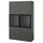 BESTÅ - BESTÅ Storage combination w glass doors, dark grey Lappviken/Fällsvik anthracite, 120x42x193 cm