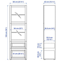BESTÅ - Storage combination w glass doors, 60x42x193 cm - best price from Maltashopper.com 29508135