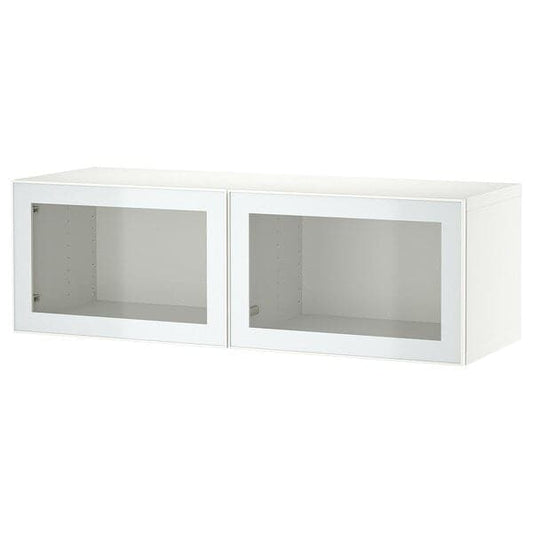 BESTÅ - Wall-mounted cabinet combination, white Glassvik/white/light green clear glass, 120x42x38 cm - best price from Maltashopper.com 49489230