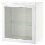BESTÅ wall-mounted cabinet combination, white Glassvik/white/light green clear glass, 60x42x64 cm