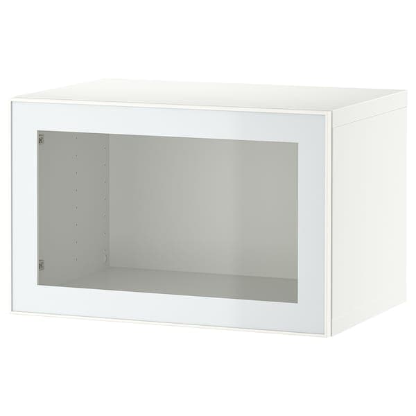 BESTÅ - Wall-mounted cabinet combination, white Glassvik/white/light green clear glass, 60x42x38 cm - best price from Maltashopper.com 59489178