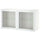 BESTÅ - Wall-mounted cabinet combination, white Glassvik/white/light green clear glass, 120x42x64 cm