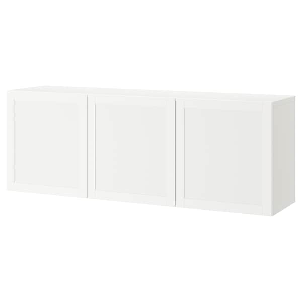 BESTÅ - Wall-mounted cabinet combination, white/Hanviken white, 180x42x64 cm - best price from Maltashopper.com 49425912