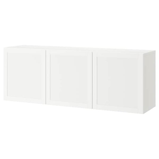 BESTÅ - Wall-mounted cabinet combination, white/Hanviken white, 180x42x64 cm - best price from Maltashopper.com 49425912