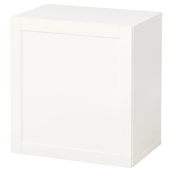 BESTÅ - Wall-mounted cabinet combination, white/Hanviken white, 60x42x64 cm - best price from Maltashopper.com 59432059