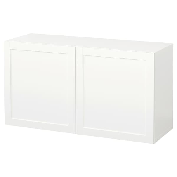 BESTÅ - Wall-mounted cabinet combination, white/Hanviken white, 120x42x64 cm - best price from Maltashopper.com 69440799