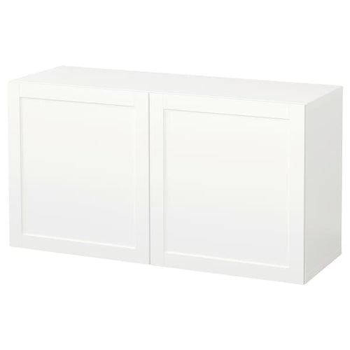 BESTÅ - Wall-mounted cabinet combination, white/Hanviken white, 120x42x64 cm